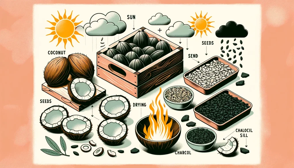 Make Coconut Charcoal from Coconut Seeds