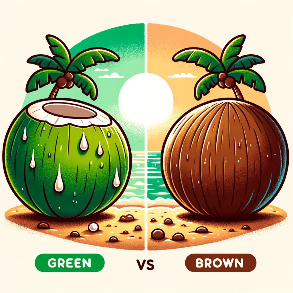 Which Coconut water is good Green Coconut or Brown one